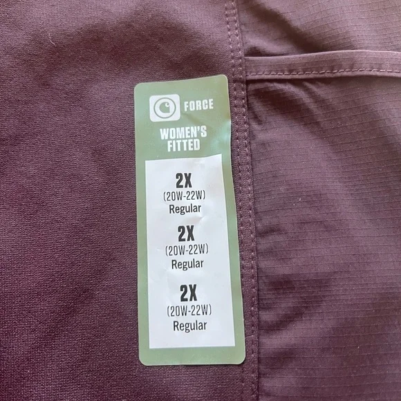NWT Carhartt Women's Burgundy Utility Leggings Force Size 2XL MSRP $60 (C2) - Picture 2 of 11